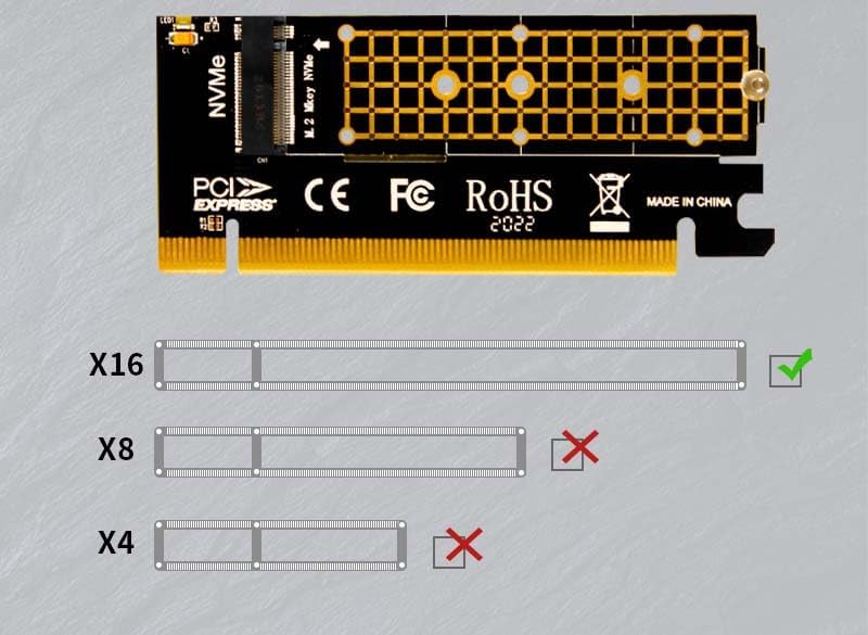 Valuegist PCIe Adapter for M.2 NVMe Mkey, PCI-e 4.0 X4 Card Supports NGFF M2 M-Key SSD of Length 2280,2260,2242,2230, PCIe NVMe Adapter - Image 3